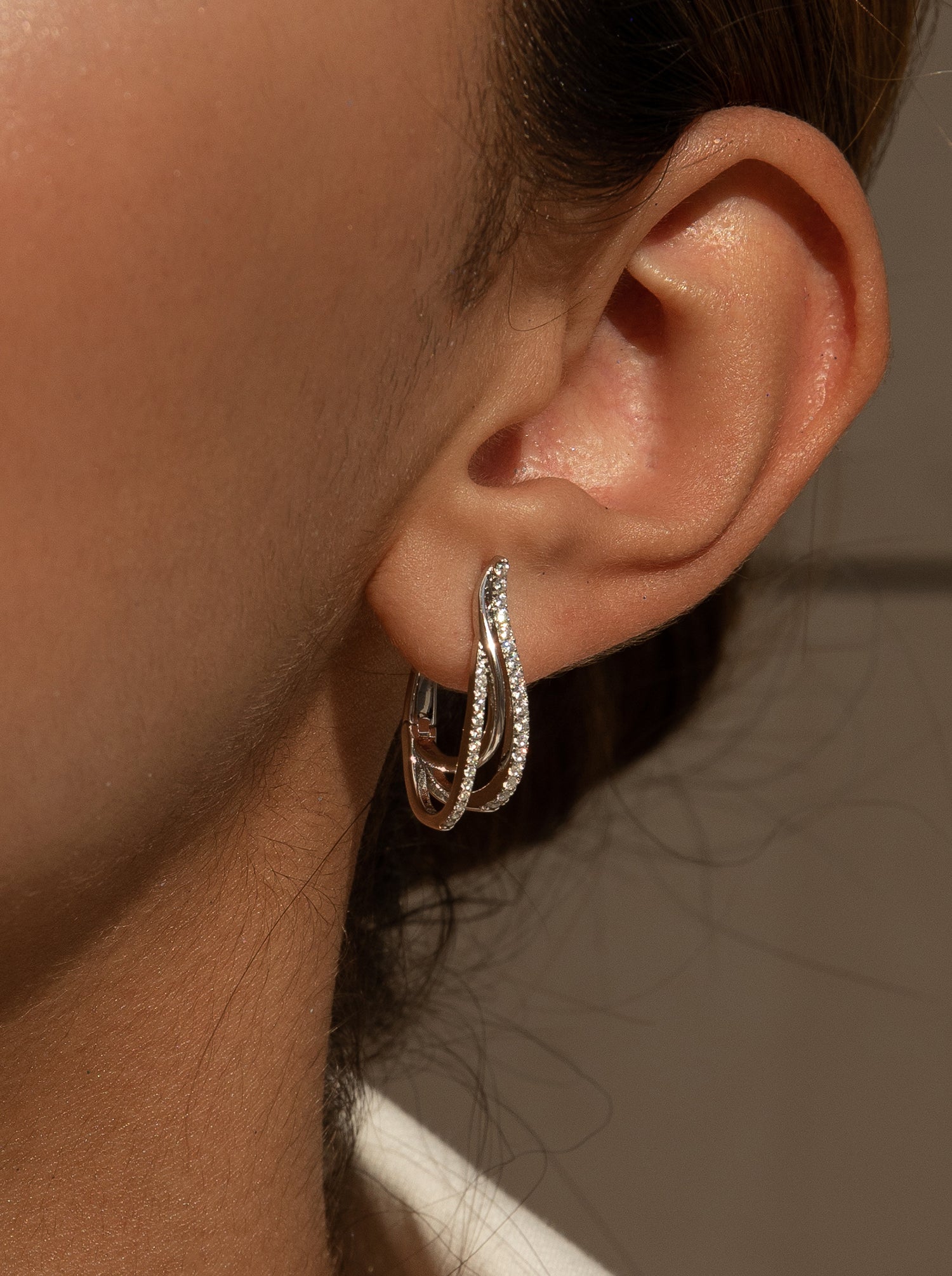 Boucles d'oreilles créole originaux avec double rail
