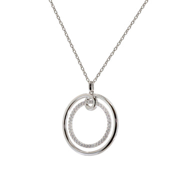Colgante brillante diseño doble círculo con circonitas