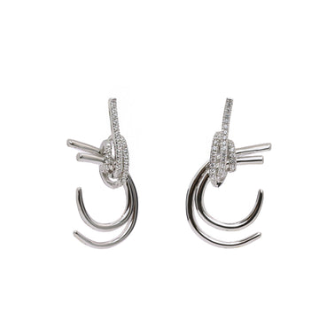 Pendientes originales de plata diseño nudo circonitas