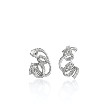 Pendientes originales diseño serpentina con circonitas