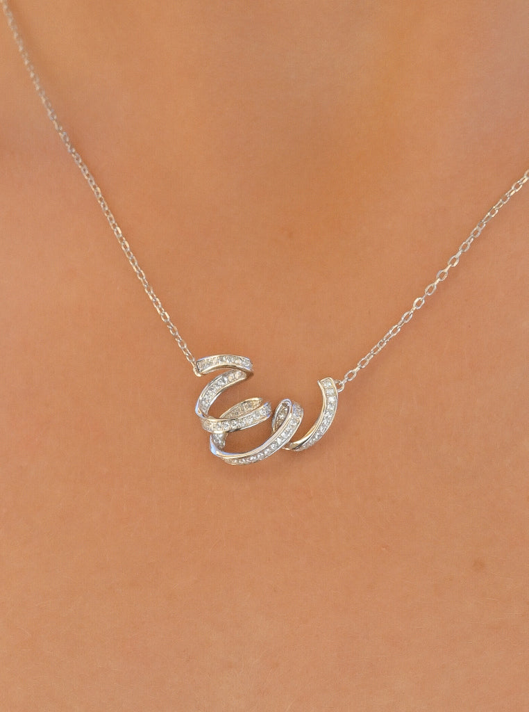 Collares plata originales diseño serpentina con circonitas