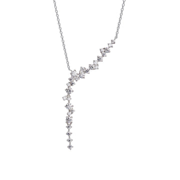 Colgante brillante de plata diseño cascada estilo novia