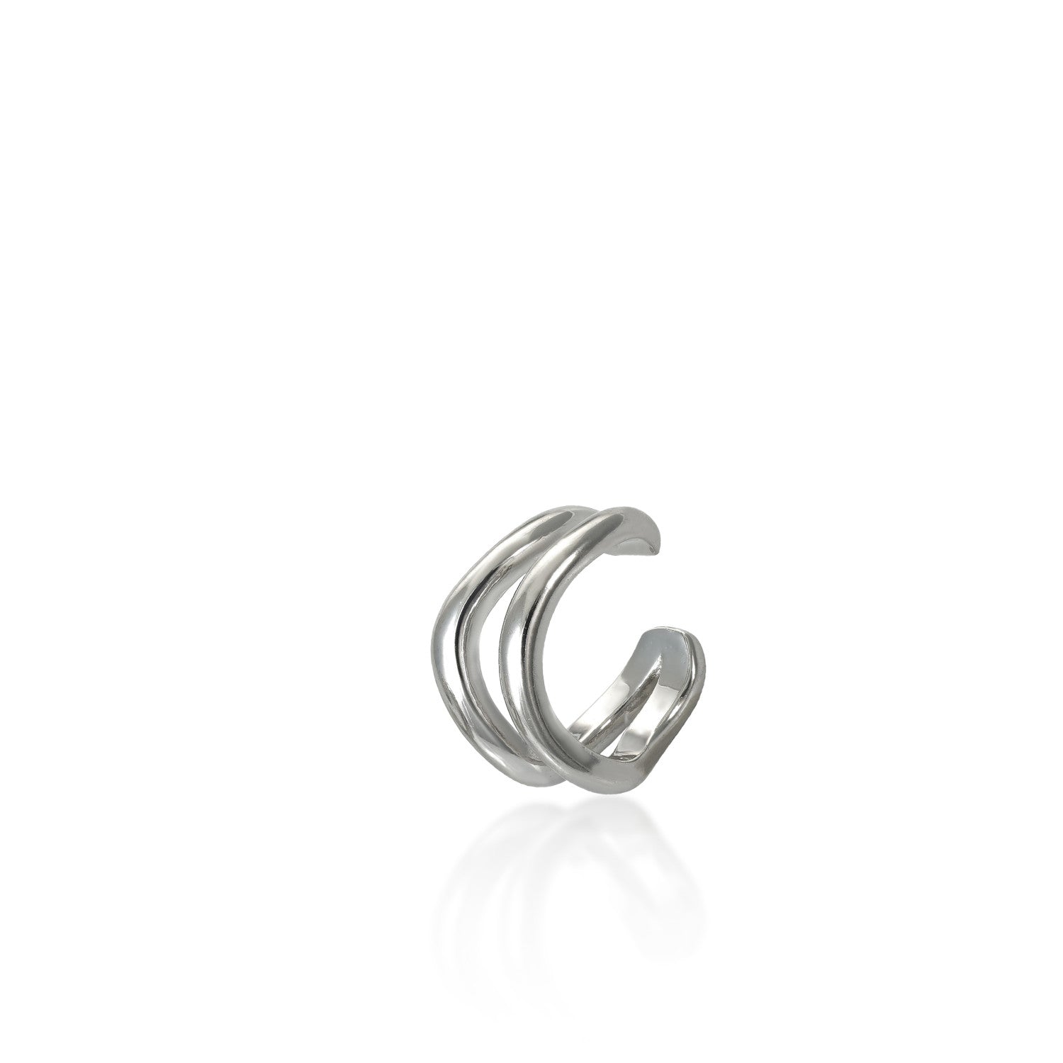 oreille manchette de 'argent composée de deux créoles