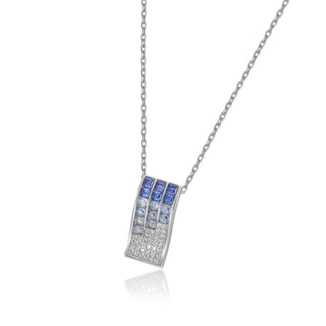 Collares con piedras triple raíl tonos azules