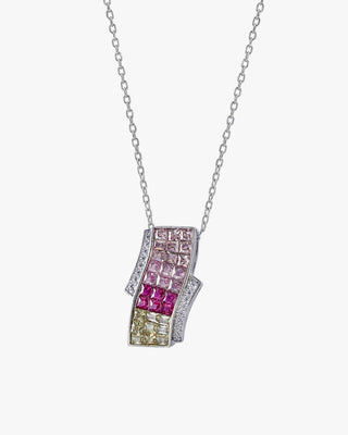 Collares con piedras triple raíl tonos rosados
