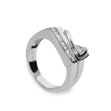 Anillos circonitas de plata con raíl de nueve circonitas
