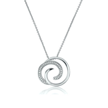 Colgante brillante diseño caracol con circonitas