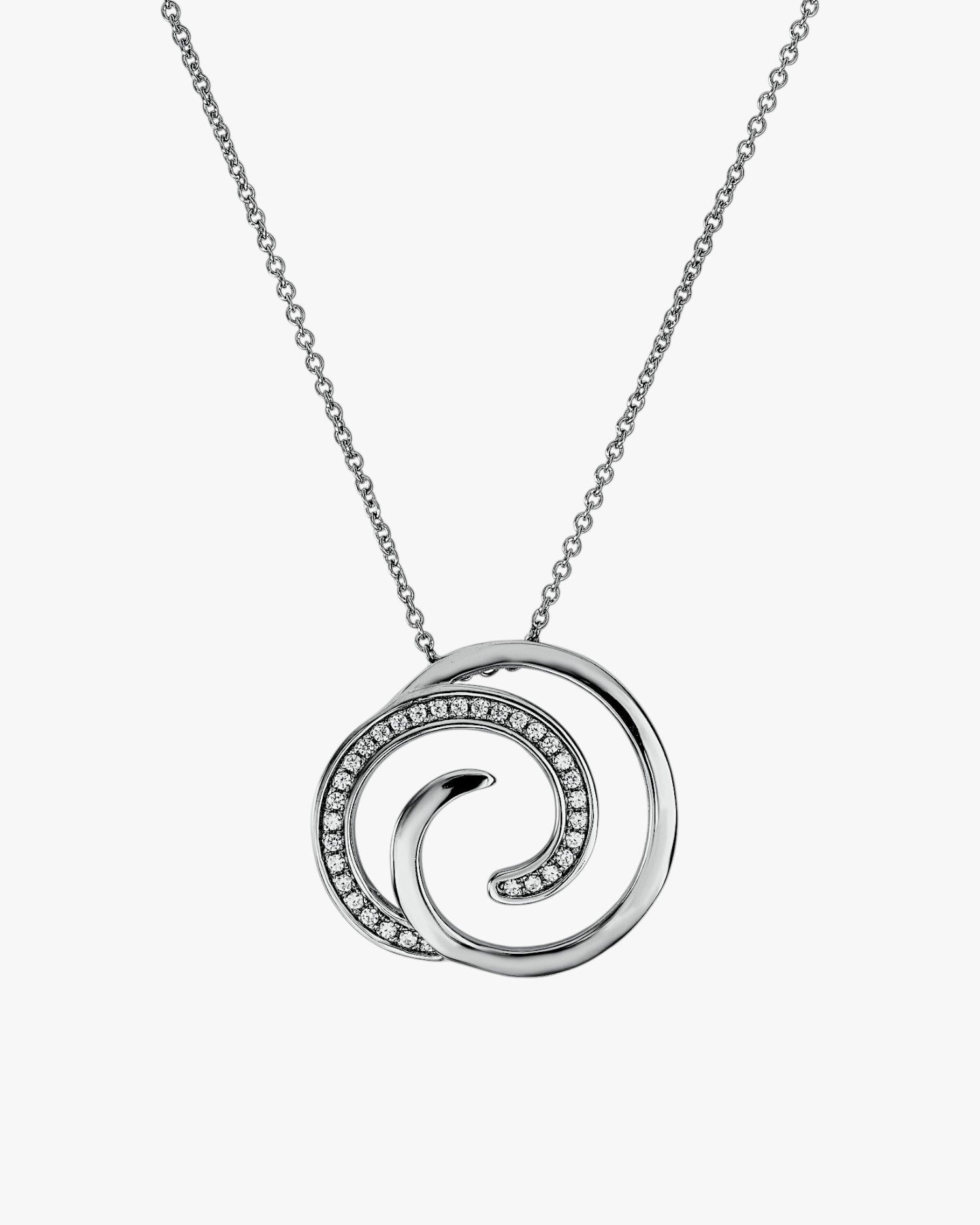 Colgante brillante diseño caracol con circonitas