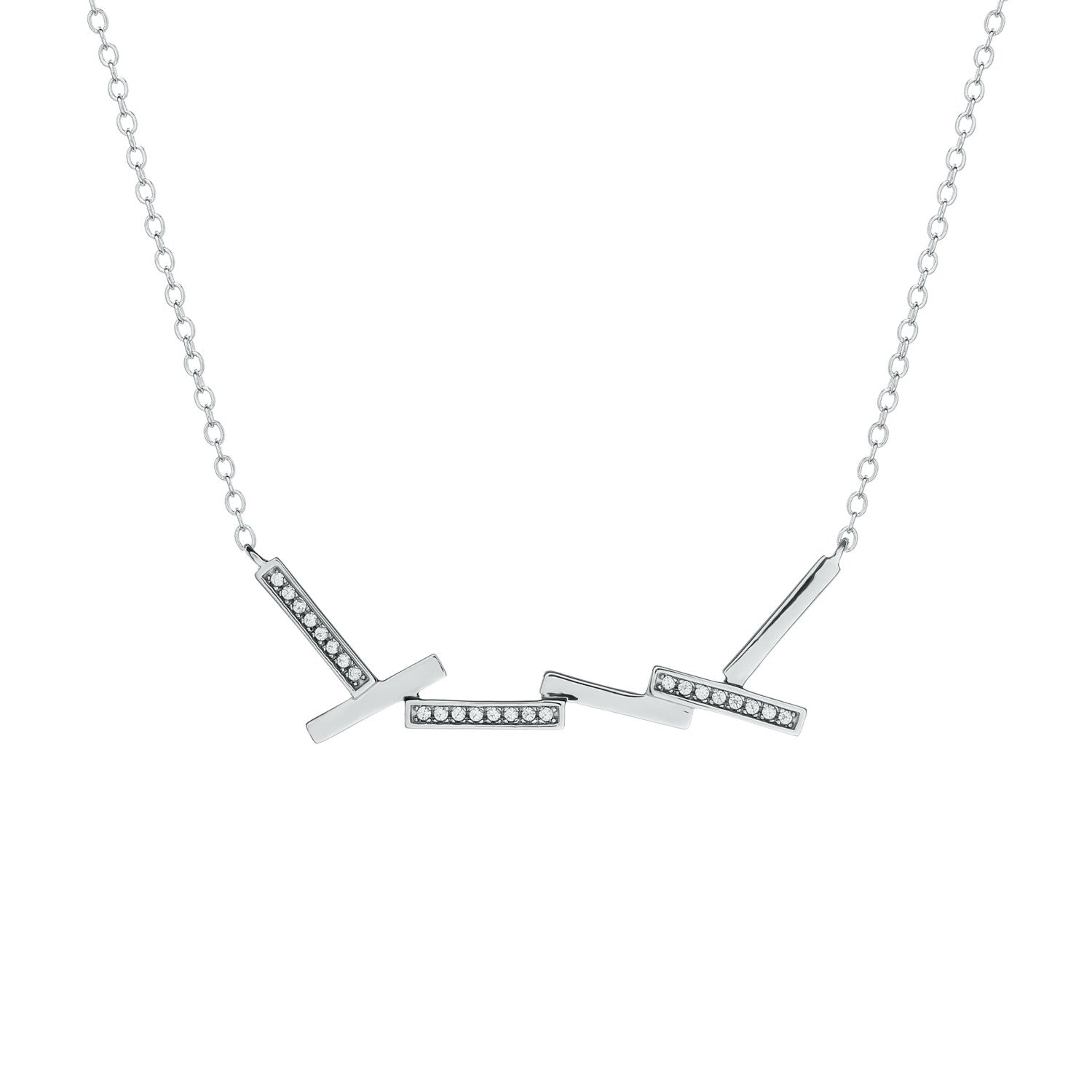 Collares plata originales diseño minimalista con circonitas