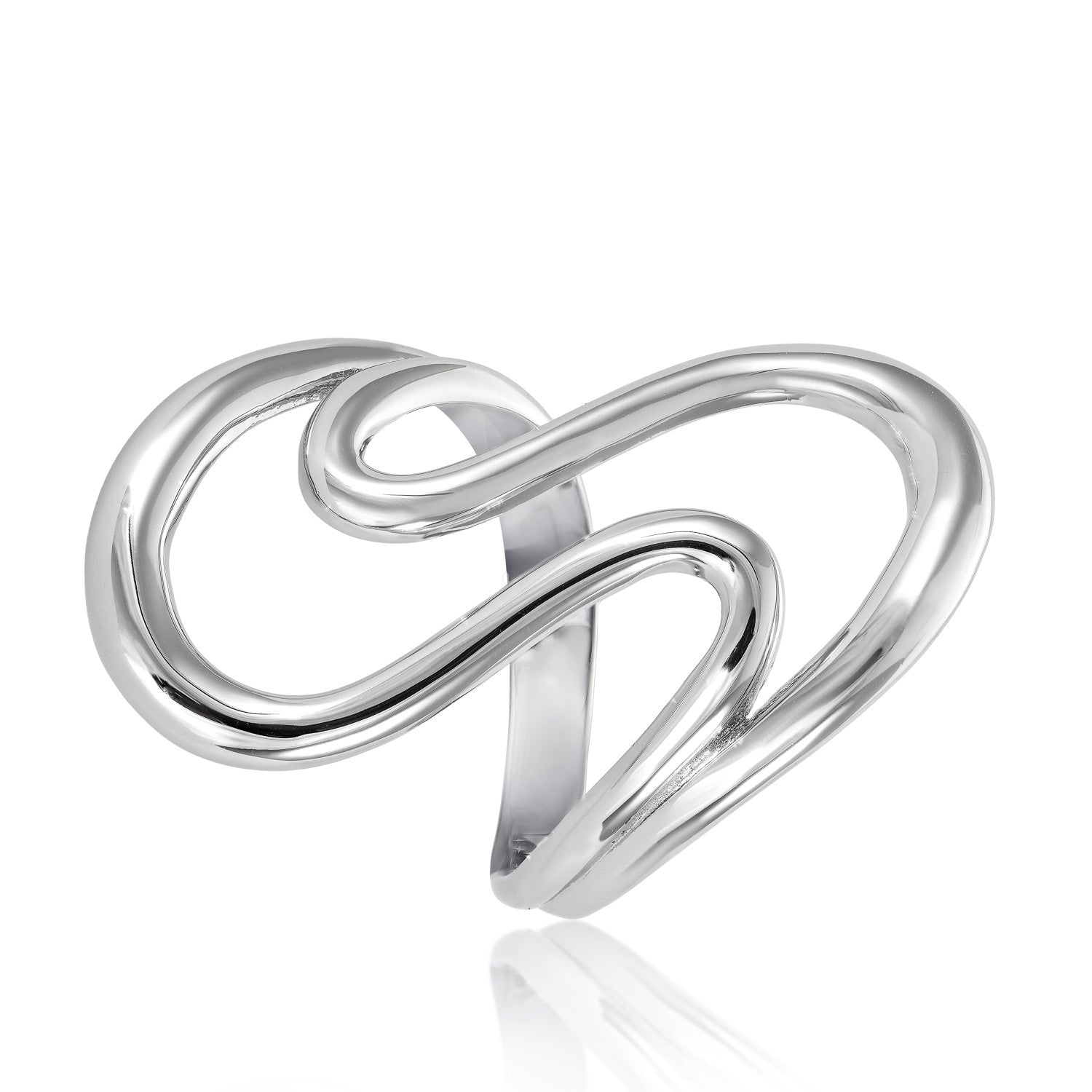 Anillos de diseño de plata estilo líquido y curvado