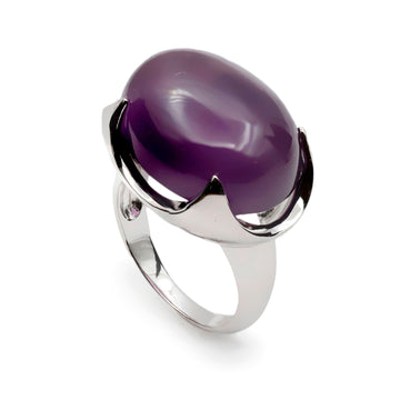 Anillos con piedras diseño ovalado en tono púrpura