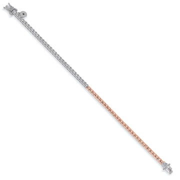 Pulsera riviere bicolor en rosa y circonita talla princesa