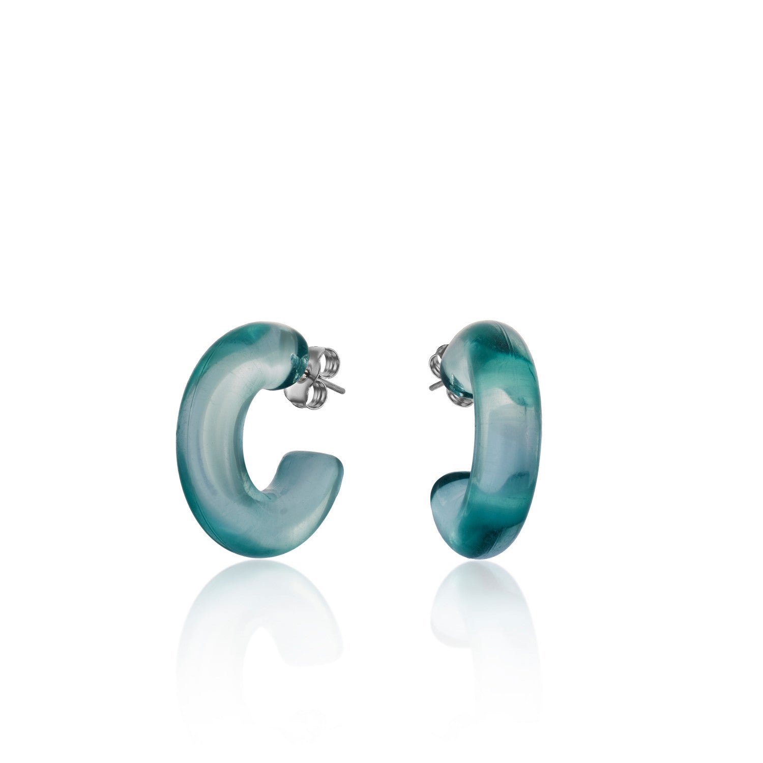 Pendientes aro originales en tono azul