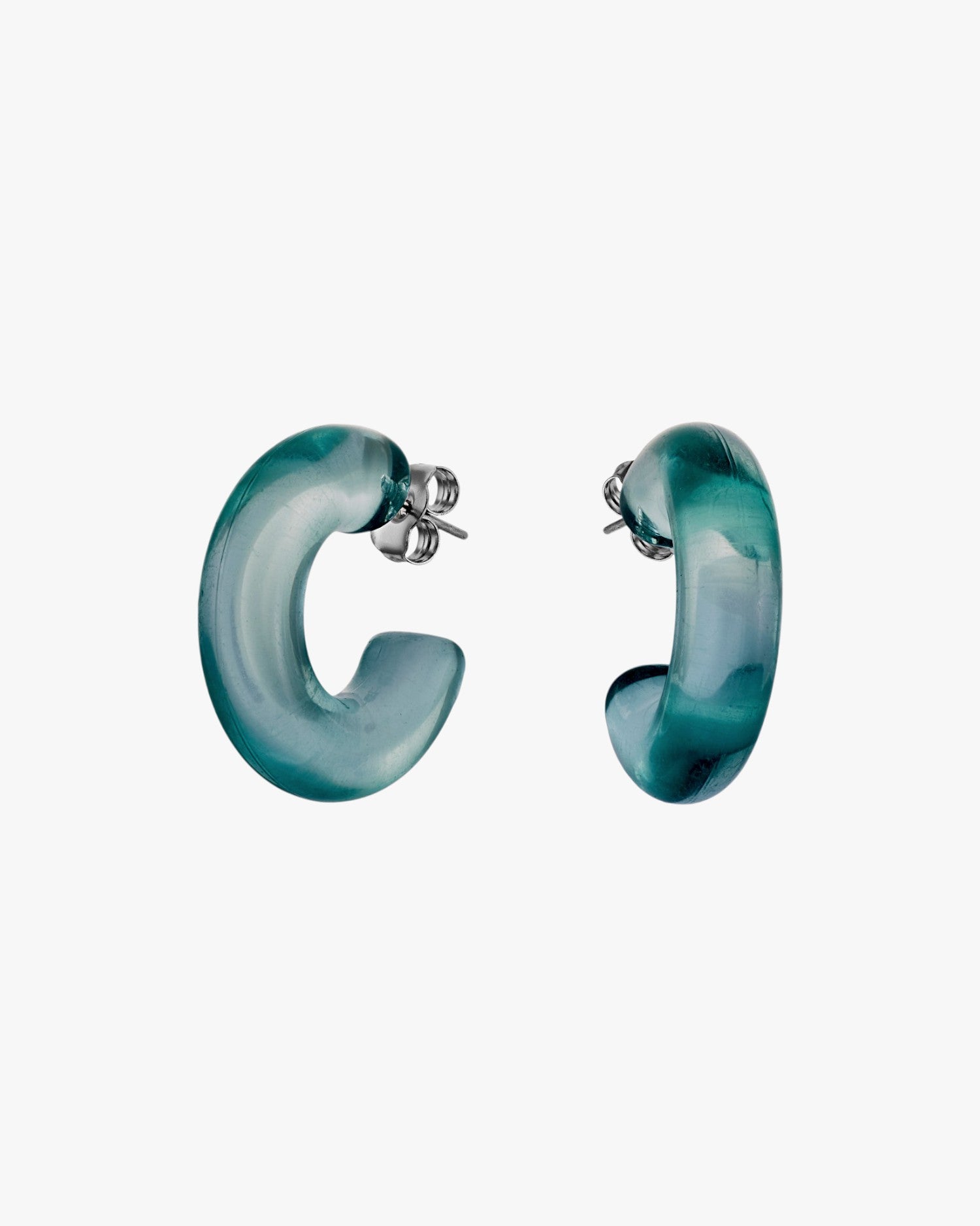 Pendientes aro originales en tono azul