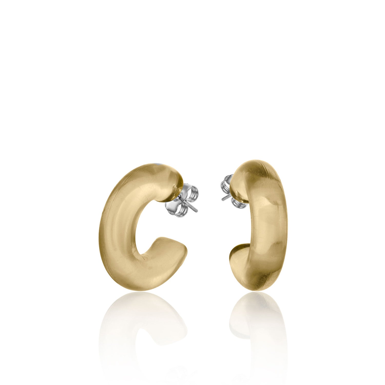 Pendientes aro originales en tono amarillo