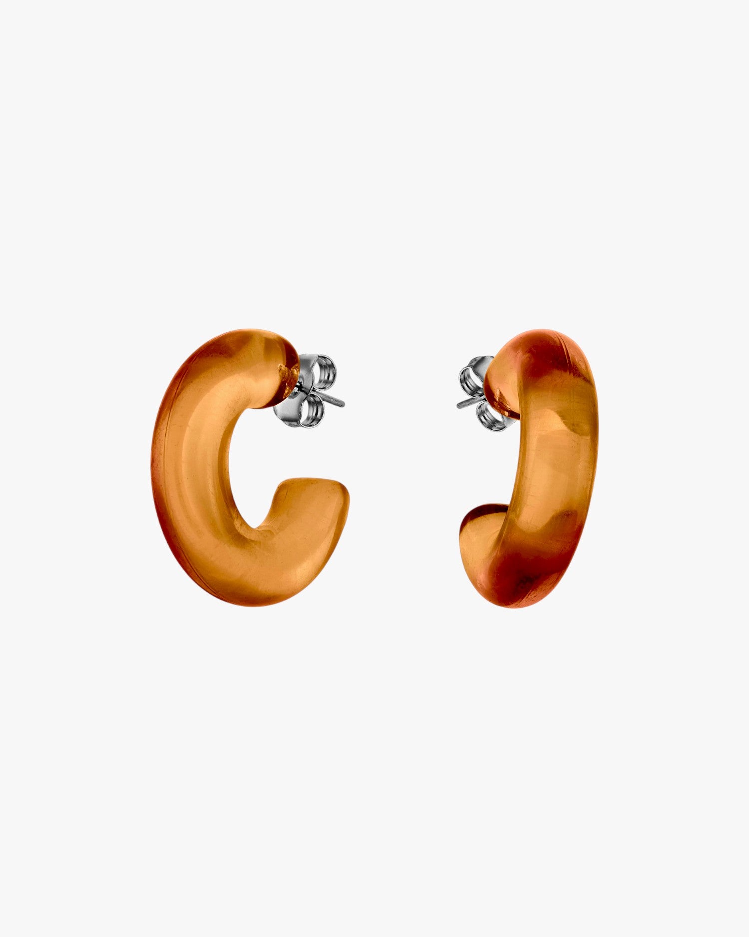 Original hoop earrings in orange tones