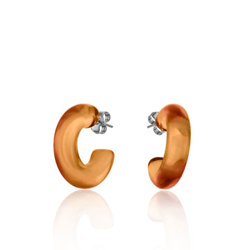 Pendientes aro originales en tono naranja