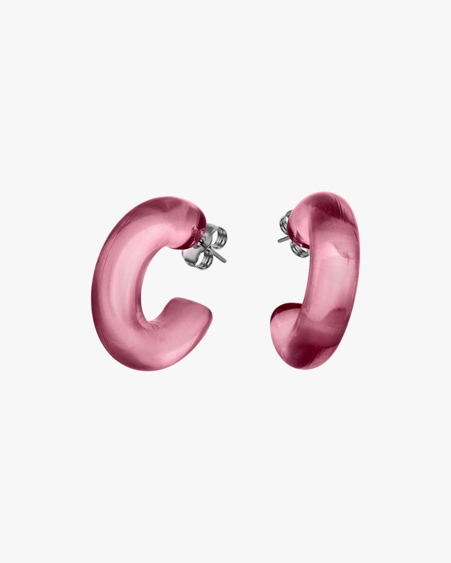 Original hoop earrings in a pink tone