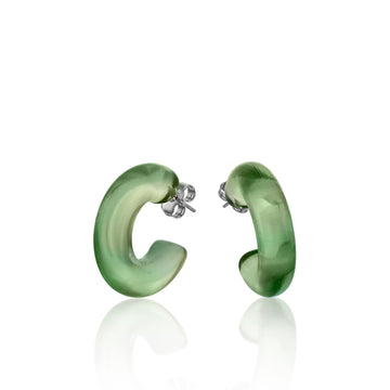 Boucles d'oreilles créoles originales dans les tons verts