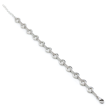 Pulsera eslabones en forma circular y circonitas