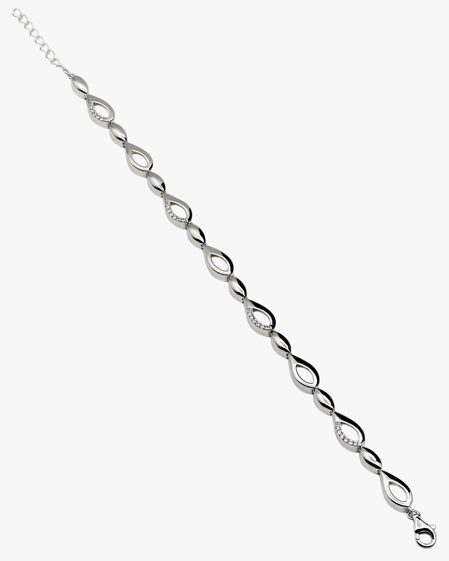 Bracelet à maillons en forme de larme avec zircon cubique