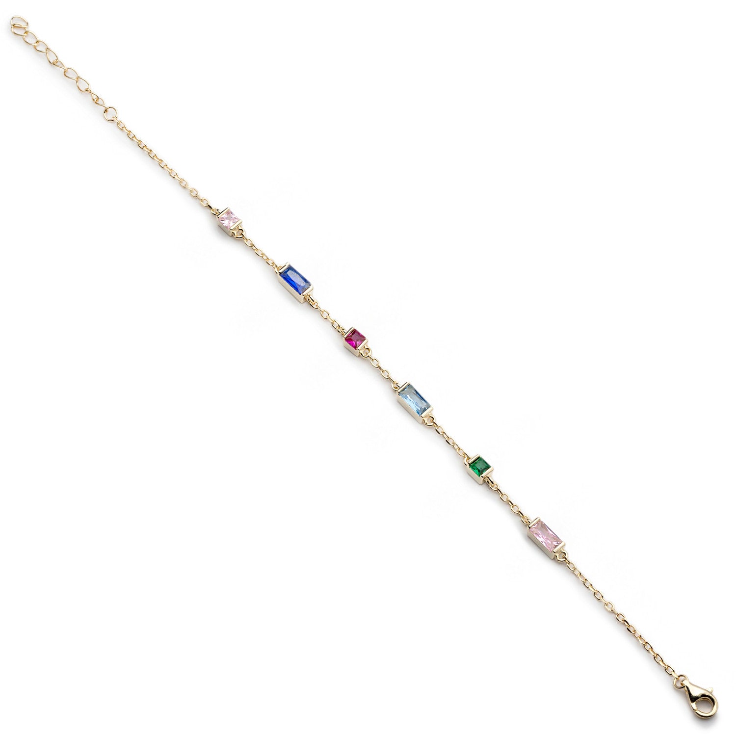 Pulsera con gemas multicolor de diversas formas