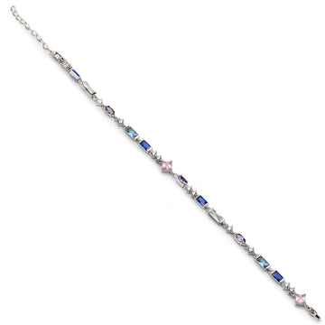 Pulseras con piedras de colores de plata en tonos frios