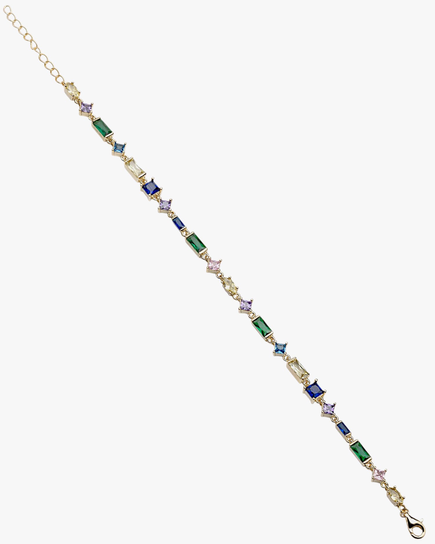 Pulseras con piedras de colores de plata en tonos multicolor