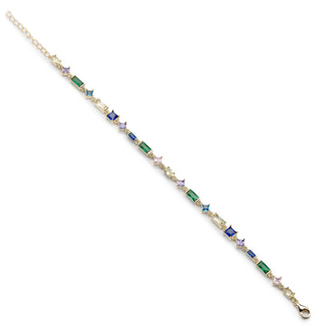 Pulseras con piedras de colores de plata en tonos multicolor