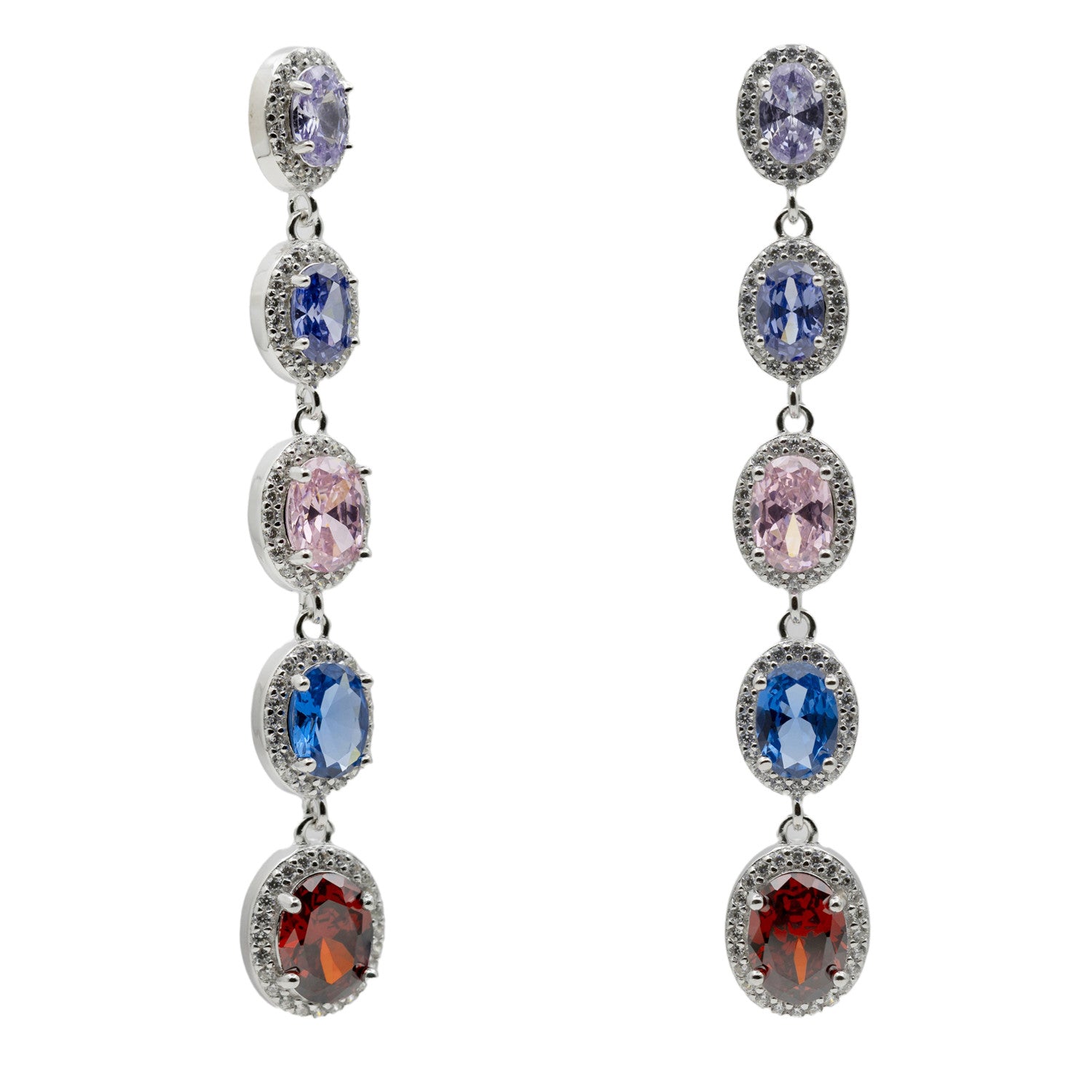 Earrings with vibrant colored stones