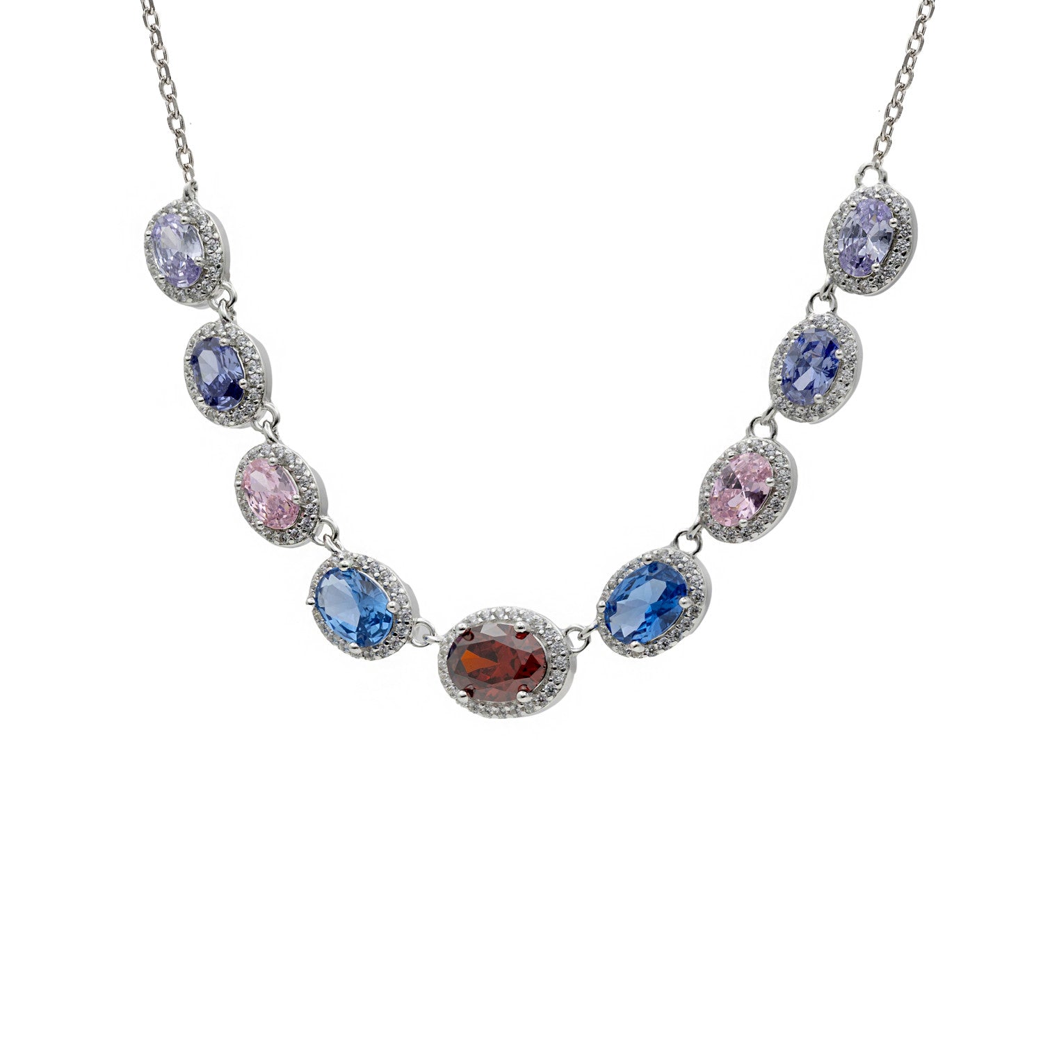 Necklace with colorful stones in vibrant tones