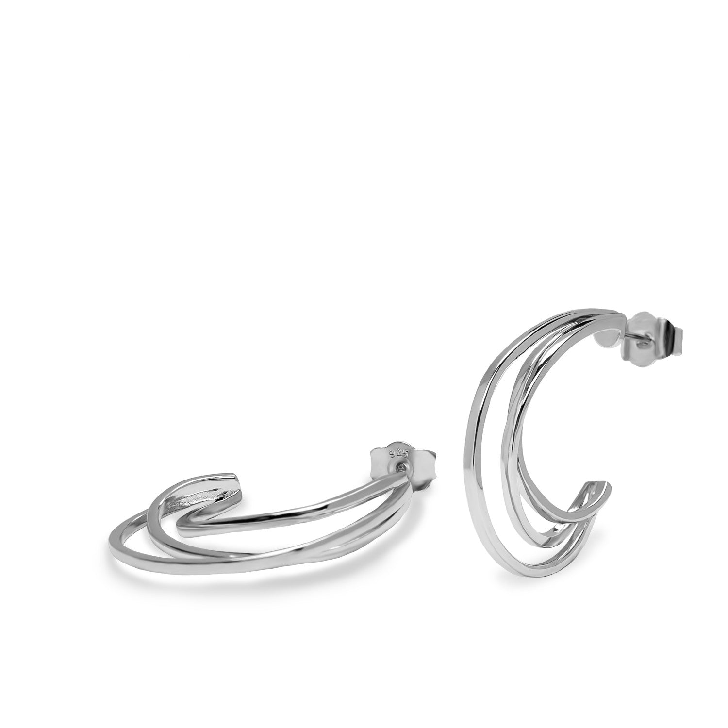 Boucles d'oreilles créole design original avec rails irréguliers