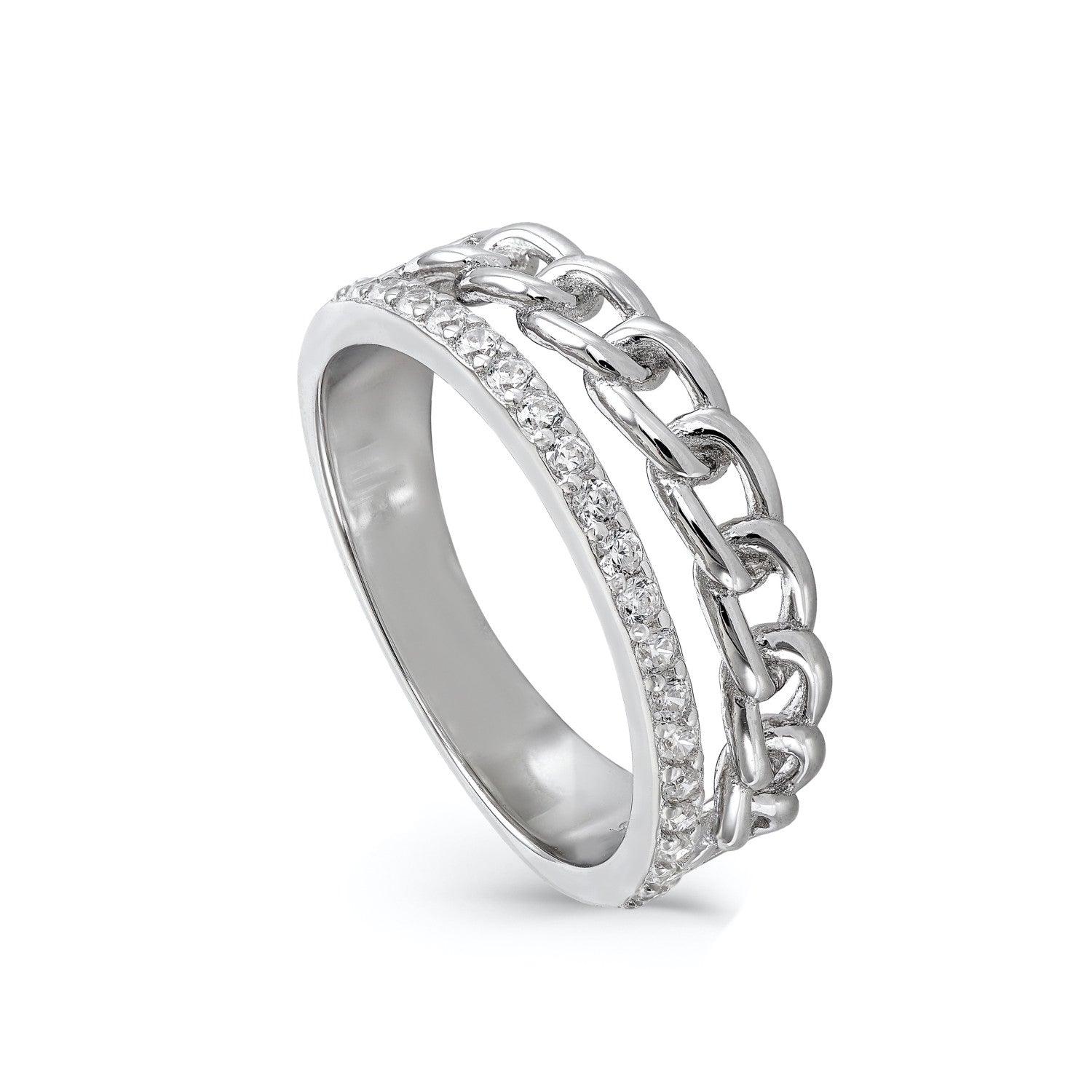 bague de argent double zircon railet design lien