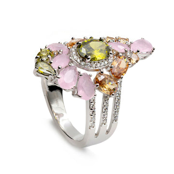 Anillos con piedras diseño barroco en tonos suaves