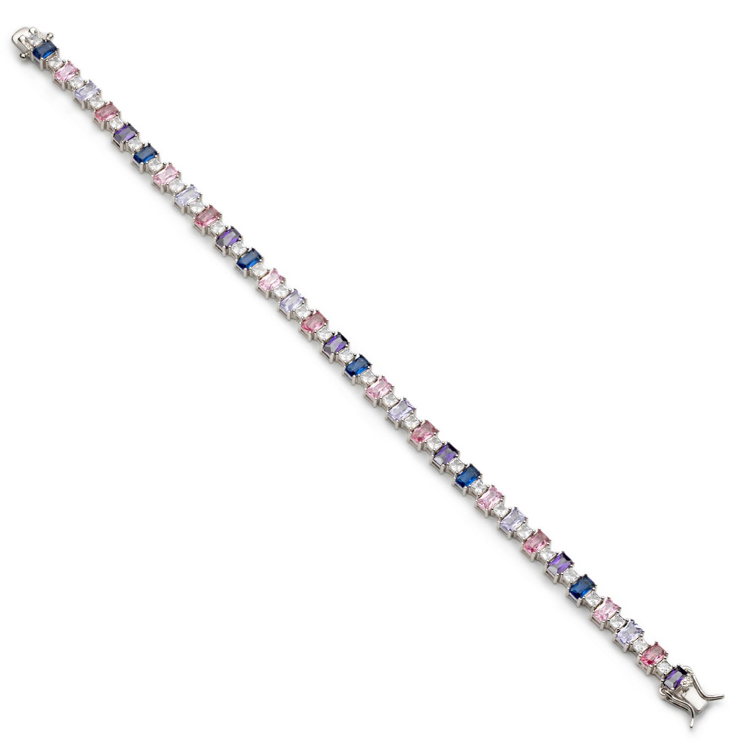 Pulsera con piedras en talla esmeralda multicolor