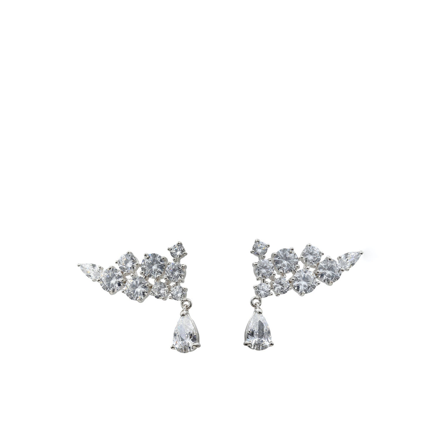 boucle d'escalade de mariée argent avec pendentifzircon