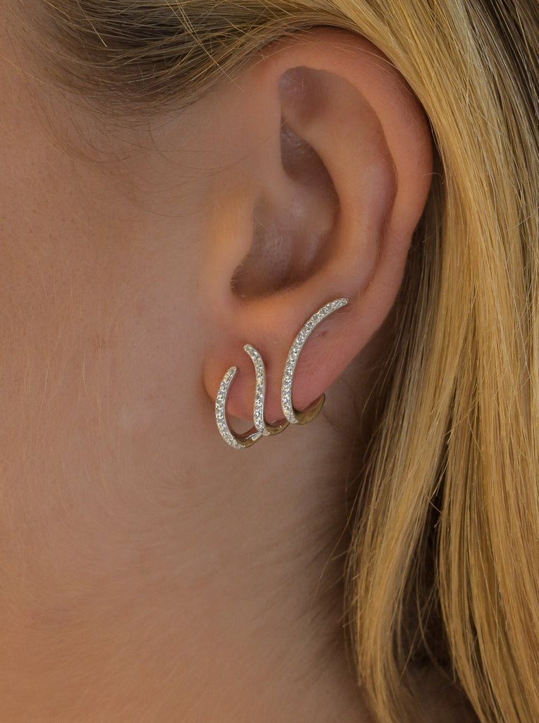 Boucles d'oreilles originaux de argent avec design asymétrique