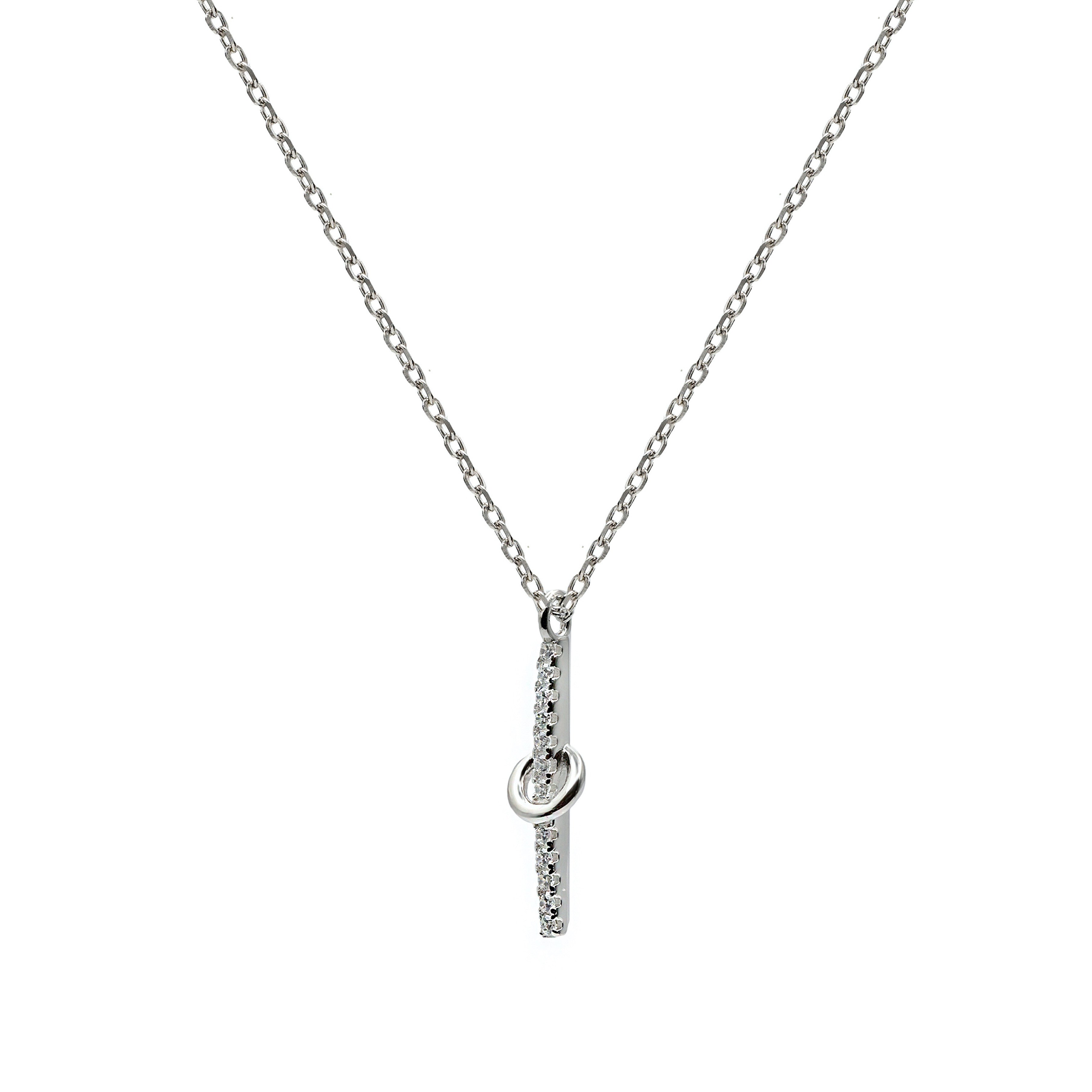 Collar pequeño con circonitas lineal y circulo