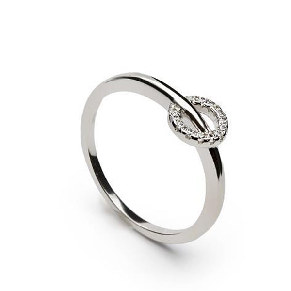 bague fino avec zircons design circulaire