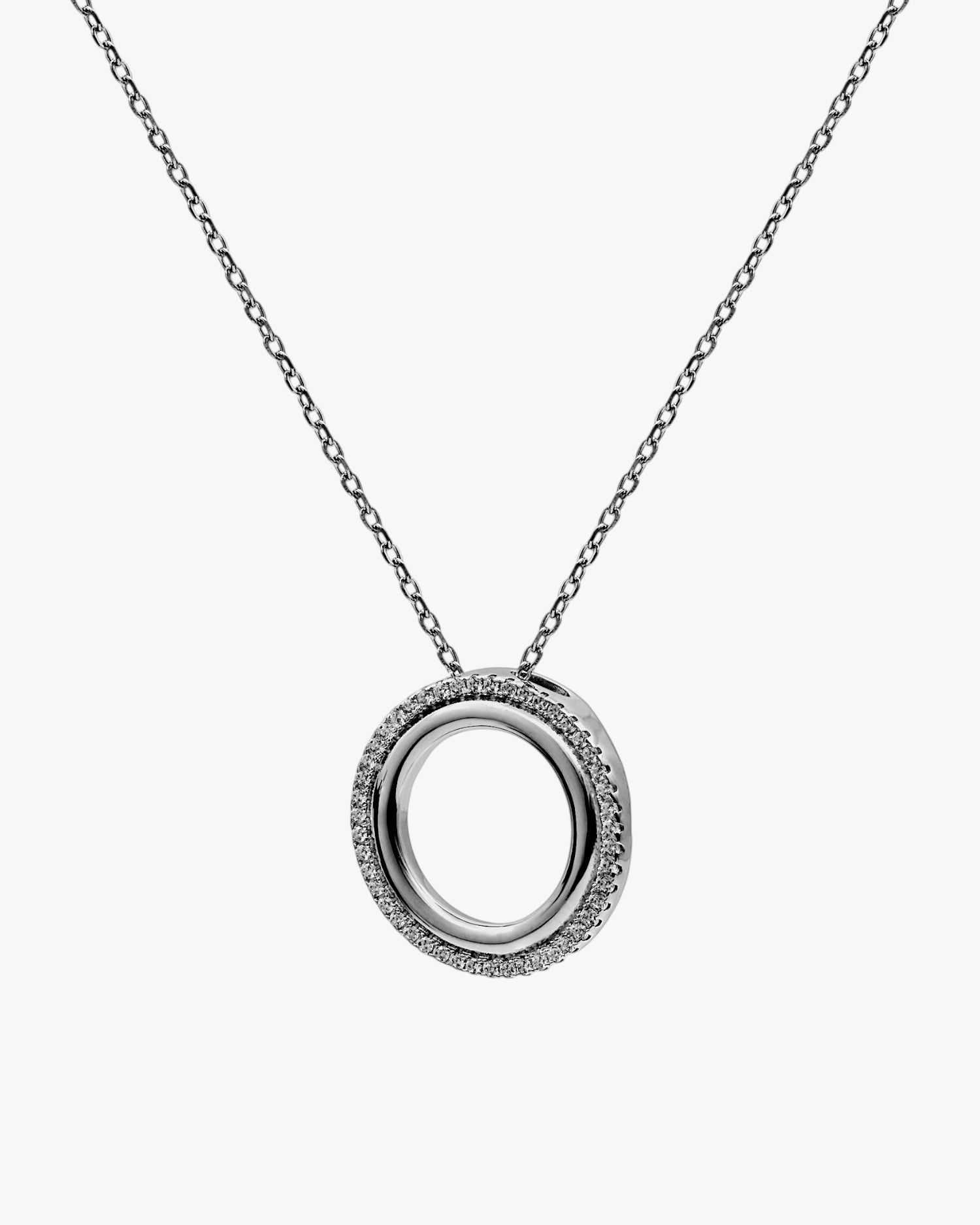Collar circulo doble con circonitas
