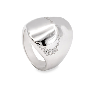 Anillos anchos de plata con diseño escultórico