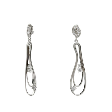 Pendientes largos de plata con diseño orgánico