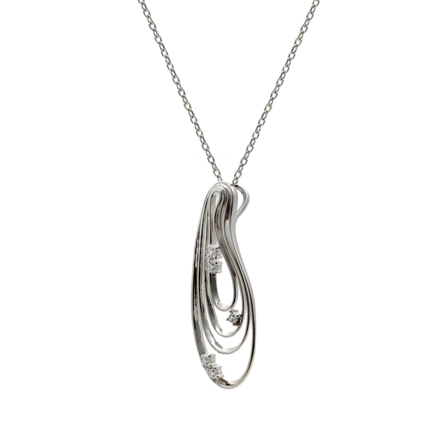 Collier en argent au motif organique