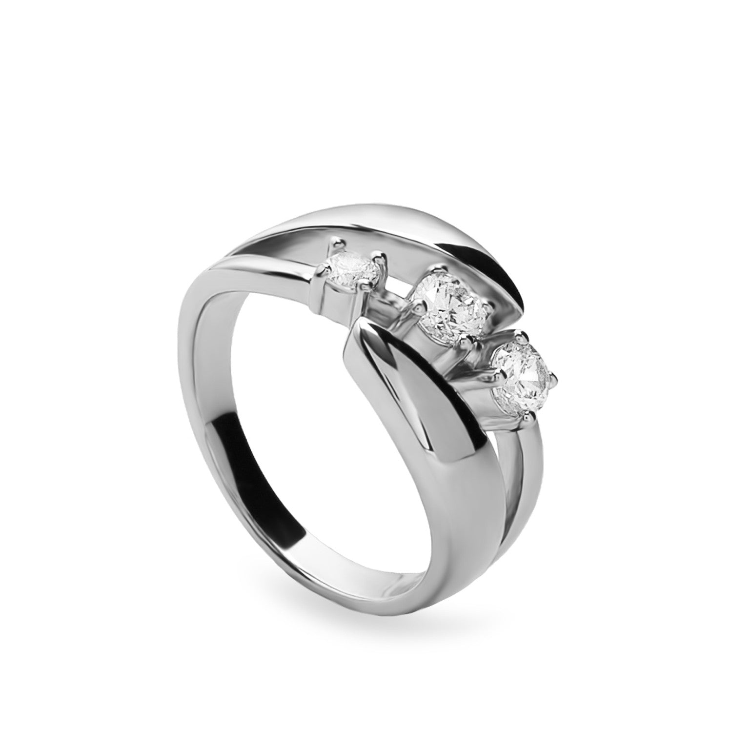 Anillos criconitas triple de plata diseño curvado
