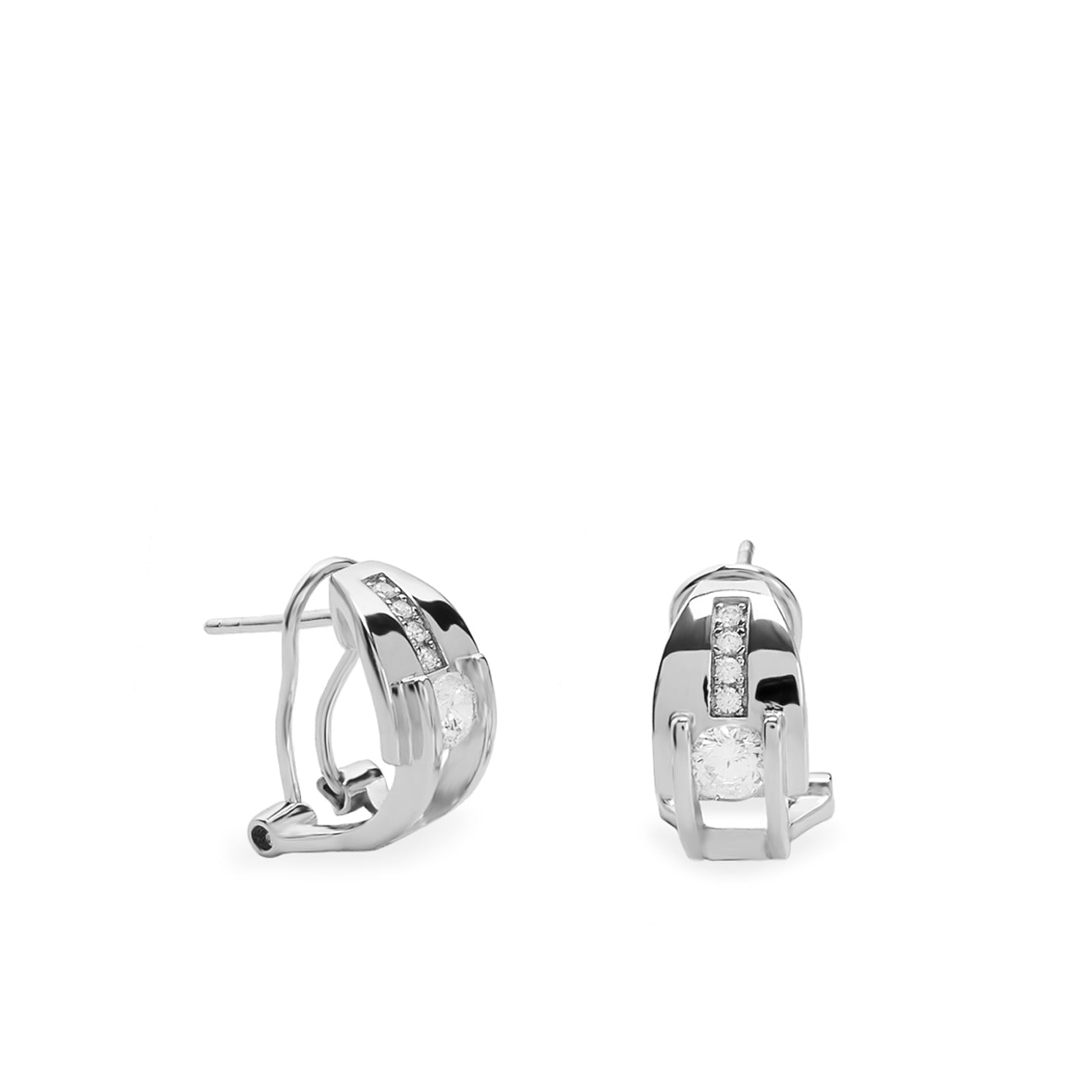 Boucles d'oreilles boucles d'oreilles fermeture oméga de argent avec design elegante