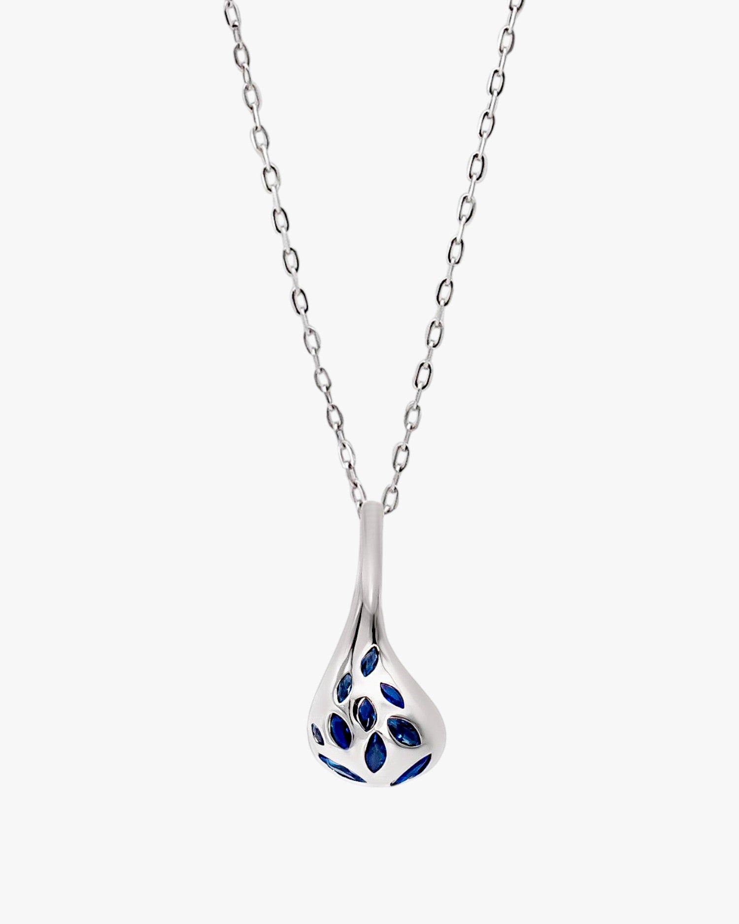 Collares con piedras diseño gota en tono azul