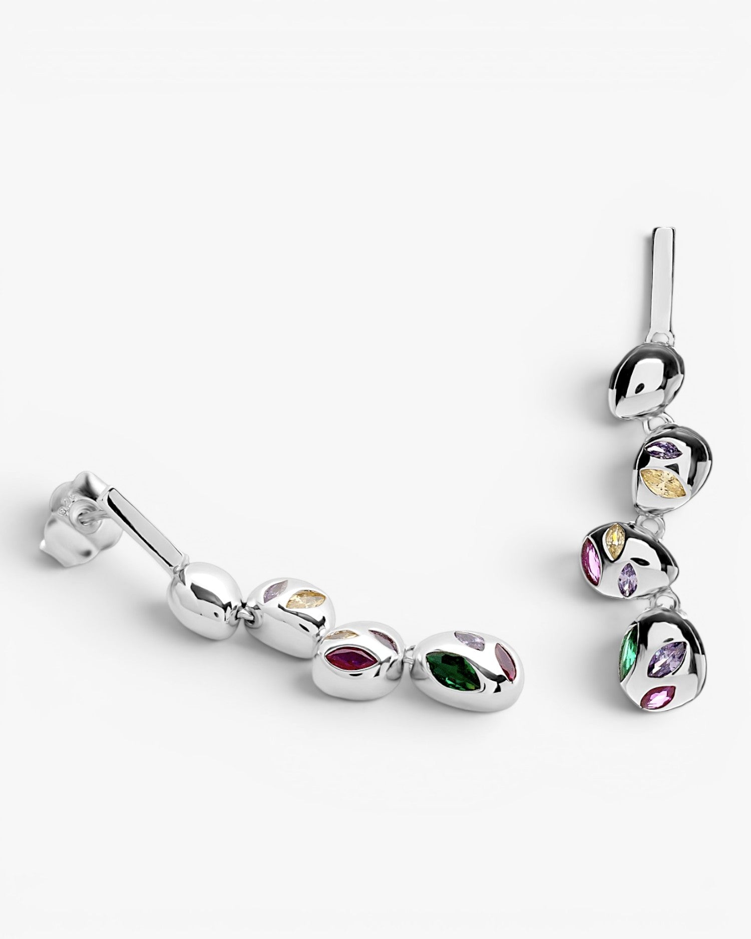 Pendientes con piedras diseño esferas estilo moderno