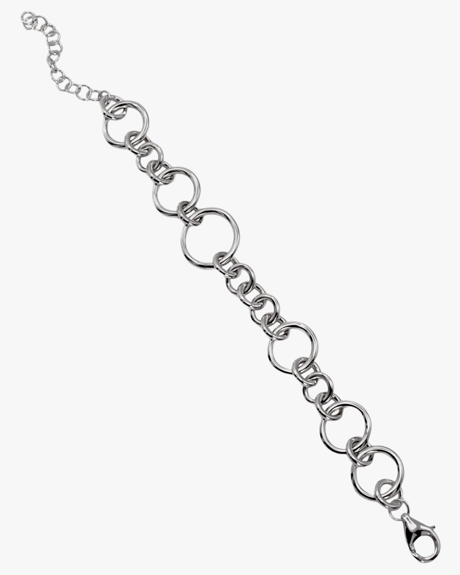 Pulsera eslabones plata diseño dinámico y moderno