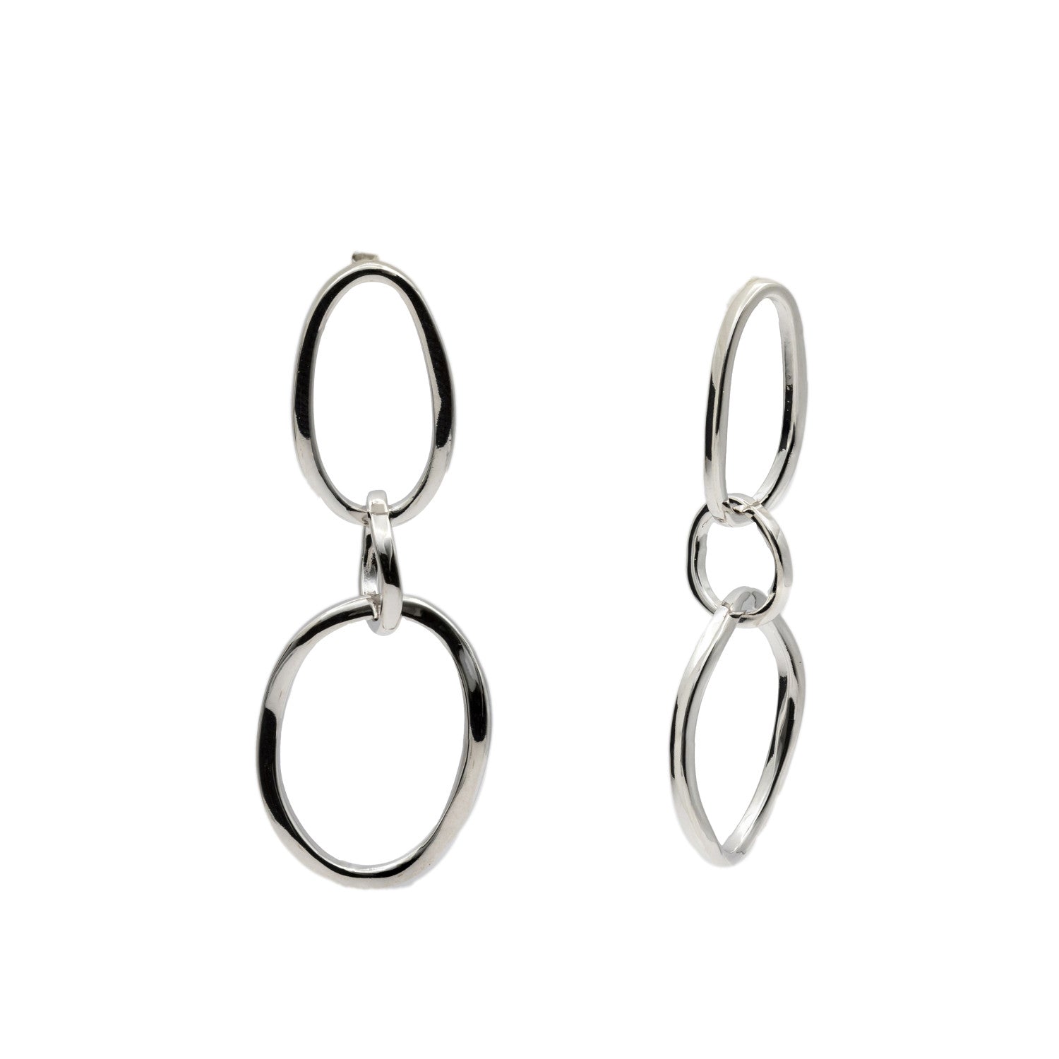 Boucles d'oreilles longs design maillons irréguliers