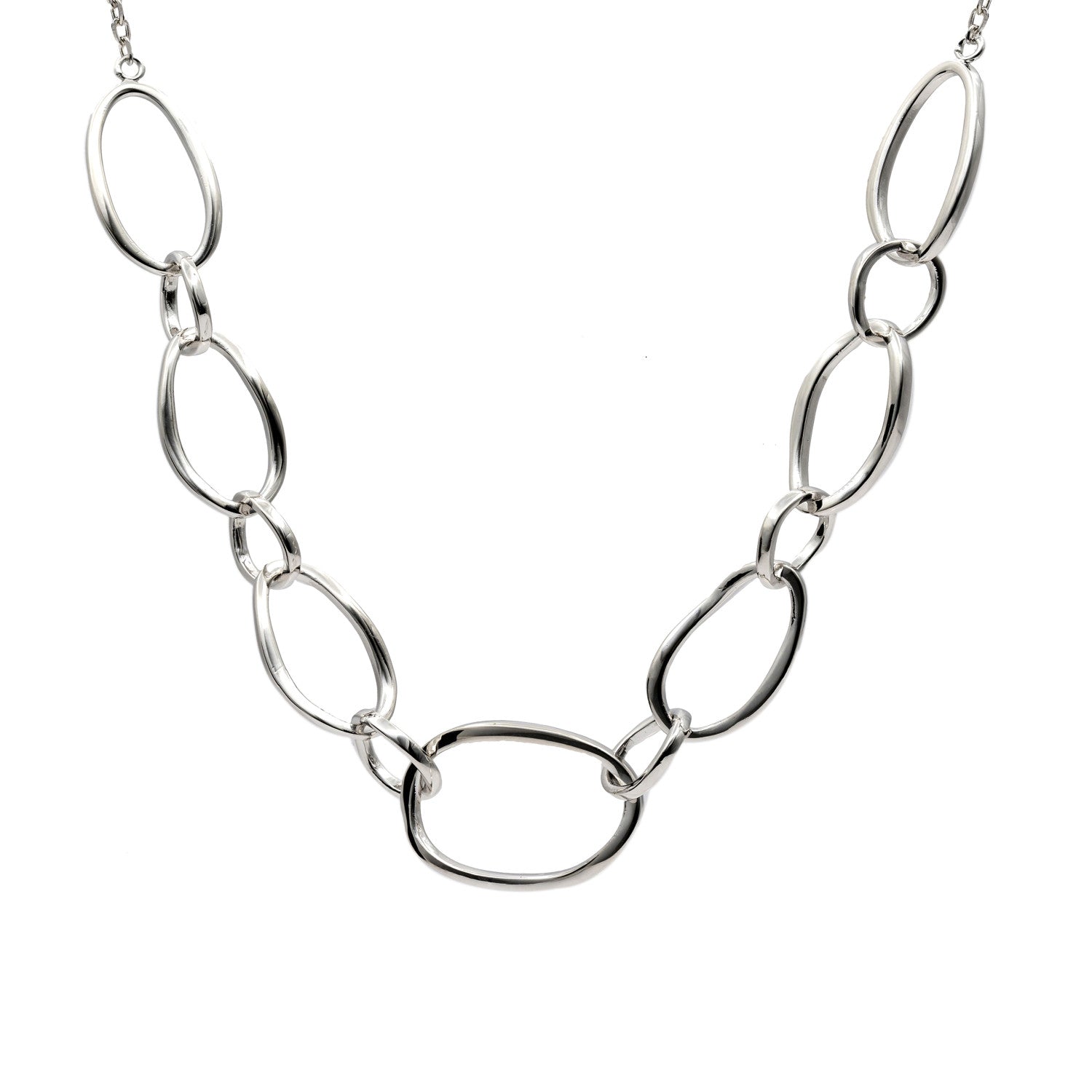 necklace silver chain design irregular links